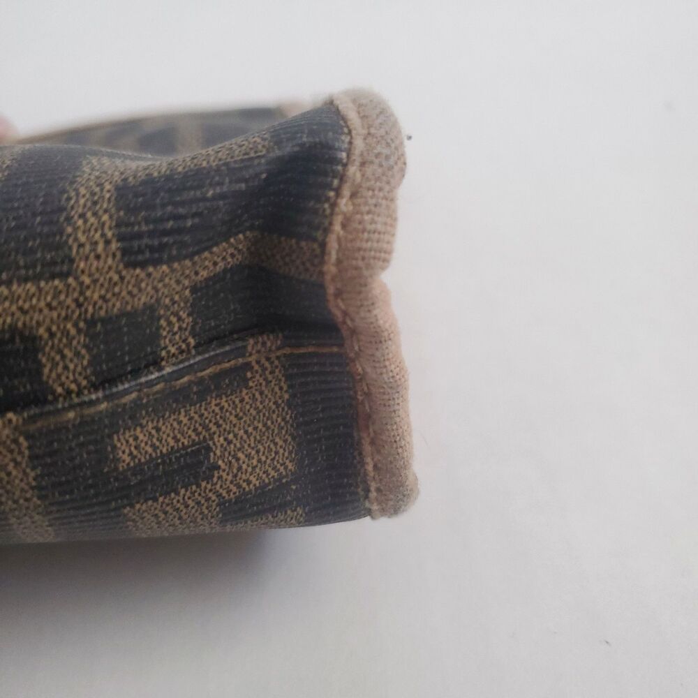 Vintage Fendi Zucca Clutch FF Monogram Brown Pouch Bag Logo Classic 1980's - Picture 12 of 16